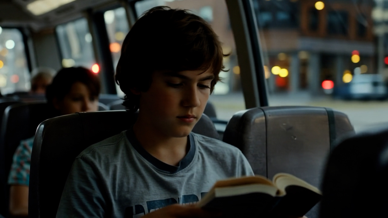 Reading on the bus