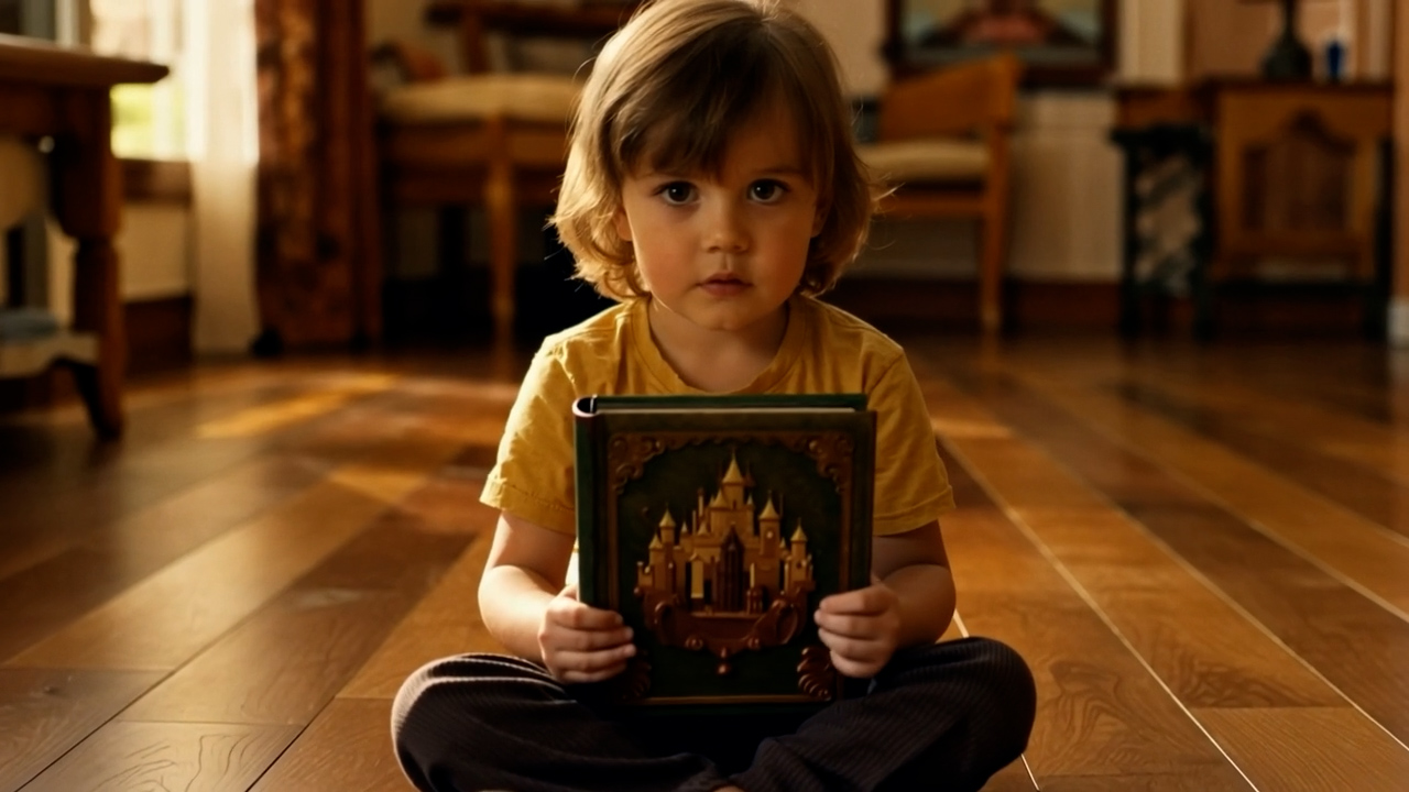 Child with fantasy book
