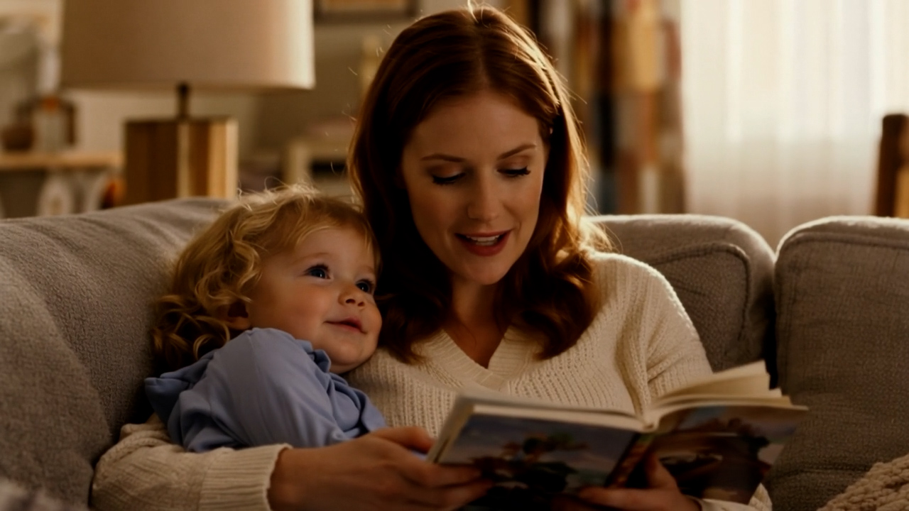 Mother reading to child